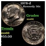 1978-d Kennedy Half Dollar 50c Grades GEM+ Unc