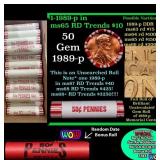 THIS AUCTION ONLY! BU Shotgun Lincoln 1c roll, 198