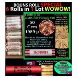 THIS AUCTION ONLY! BU Shotgun Lincoln 1c roll, 198