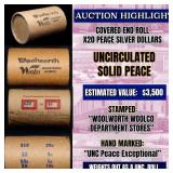 High Value! - Covered End Roll - Marked "Unc Peace
