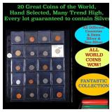 20 Great Coins of the World, hand selected, many t