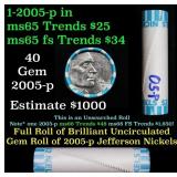 BU Shotgun Jefferson 5c roll, 2005-p Ocean 40 pcs