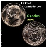 1971-d Kennedy Half Dollar 50c Grades GEM+ Unc