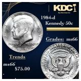 1984-d Kennedy Half Dollar 50c Grades GEM+ Unc