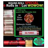 THIS AUCTION ONLY! BU Shotgun Lincoln 1c roll, 197
