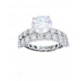 Decadence sterling Silver Round Cut Ring With Bagu