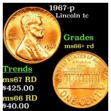 1967-p Lincoln Cent 1c Grades GEM++ RD