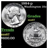 1984-p Washington Quarter 25c Grades GEM++ Unc