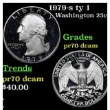Proof 1979-s ty 1 Washington Quarter 25c Grades GE
