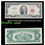 1963 $2 Red Seal United States Note Grades Choice