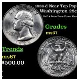 1986-d Washington Quarter Near Top Pop! 25c Graded
