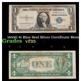 1935G $1 Blue Seal Silver Certificate Grades vf++