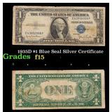 1935D $1 Blue Seal Silver Certificate Grades f+