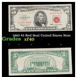 1963 $5 Red Seal United States Note Grades xf