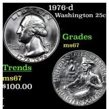 1976-d Washington Quarter 25c Grades GEM++ Unc