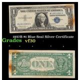 1957B $1 Blue Seal Silver Certificate Grades vf++