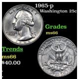 1965-p Washington Quarter 25c Grades GEM+ Unc