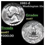 1981-d Washington Quarter 25c Grades GEM++ Unc