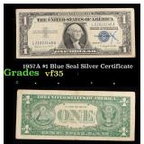 1957A $1 Blue Seal Silver Certificate Grades vf++
