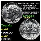 1996-w Roosevelt Dime RARE! Near Top Pop! 10c Grad