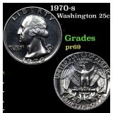 Proof 1970-s Washington Quarter 25c Grades GEM++ P