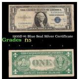 1935D $1 Blue Seal Silver Certificate Grades f+