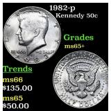 1982-p Kennedy Half Dollar 50c Grades GEM+ Unc