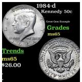 1984-d Kennedy Half Dollar 50c Grades GEM Unc