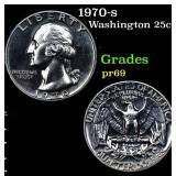 Proof 1970-s Washington Quarter 25c Grades GEM++ P