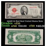 1928D $2 Red Seal United States Note Grades vf++