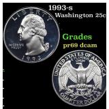 Proof 1993-s Washington Quarter 25c Grades GEM++ P
