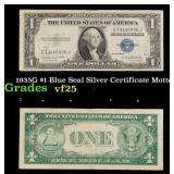 1935G $1 Blue Seal Silver Certificate Grades vf+ M