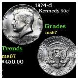 1974-d Kennedy Half Dollar 50c Grades GEM++ Unc