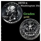 Proof 1970-s Washington Quarter 25c Grades GEM++ P