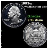 Proof 1993-s Washington Quarter 25c Grades GEM++ P