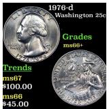 1976-d Washington Quarter 25c Grades GEM++ Unc