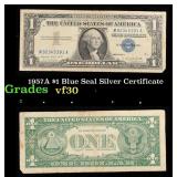 1957A $1 Blue Seal Silver Certificate Grades vf++