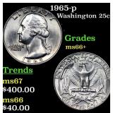1965-p Washington Quarter 25c Grades GEM++ Unc