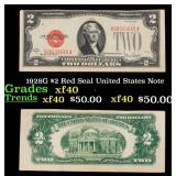 1928G $2 Red Seal United States Note Grades xf