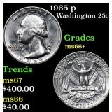 1965-p Washington Quarter 25c Grades GEM++ Unc