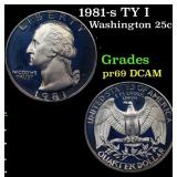 Proof 1981-s TY I Washington Quarter 25c Grades GE