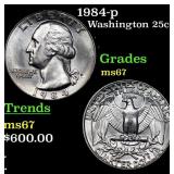 1984-p Washington Quarter 25c Grades GEM++ Unc