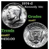 1974-d Kennedy Half Dollar 50c Grades GEM++ Unc