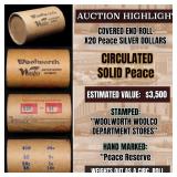 High Value! - Covered End Roll - Marked " Peace Re