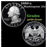 Proof 1989-s Washington Quarter 25c Grades GEM++ P