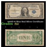 1935D $1 Blue Seal Silver Certificate Grades f, fi