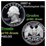 Proof 1987-s Washington Quarter 25c Grades GEM++ P