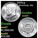 1974-p Kennedy Half Dollar 50c Grades GEM++ Unc