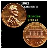Proof 1962 Lincoln Cent 1c Grades Gem++ Proof Red