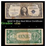1935C $1 Blue Seal Silver Certificate Grades vf++